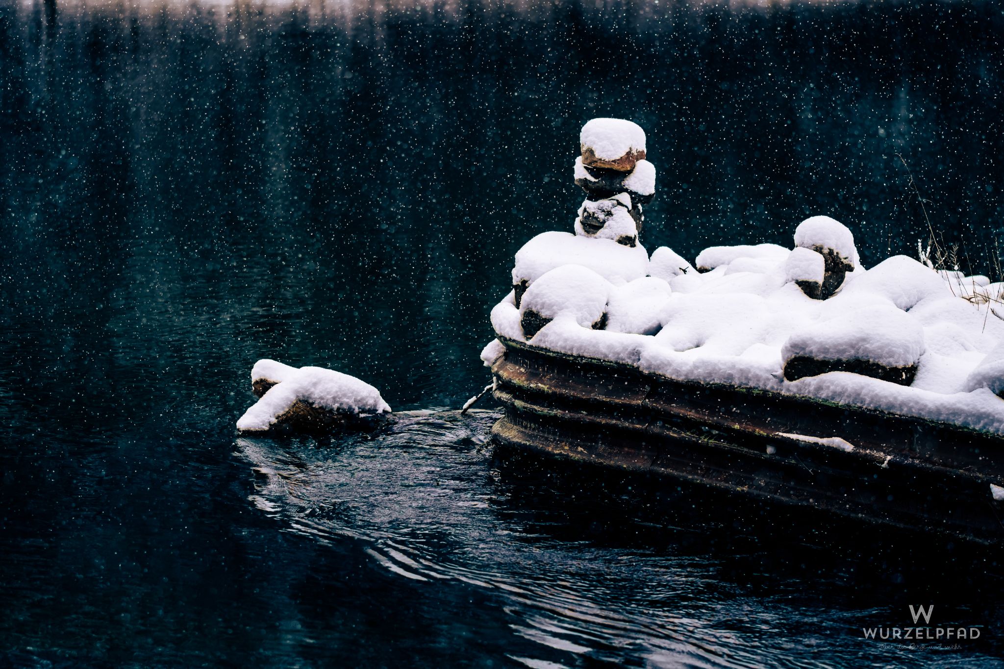 Ickinger Wehr im Schneefall